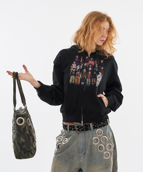 WISH FOR EVER（ウィッシュフォーエバー）の「PIXEL MODEL DESIGN ZIP HOODIE / ピクセルモデルデザインジップフーディ（パーカー・メンズ・レッド/グレー/ブラック・SMALL/MEDIUM/LARGE）」の17枚目の写真