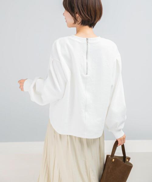 URBAN RESEARCH ROSSO WOMEN（アーバンリサーチ　ロッソ）の「タックスリーブジャガードスウェット（スウェット・レディース・ブラック/ホワイト・FREE）」の3枚目の写真