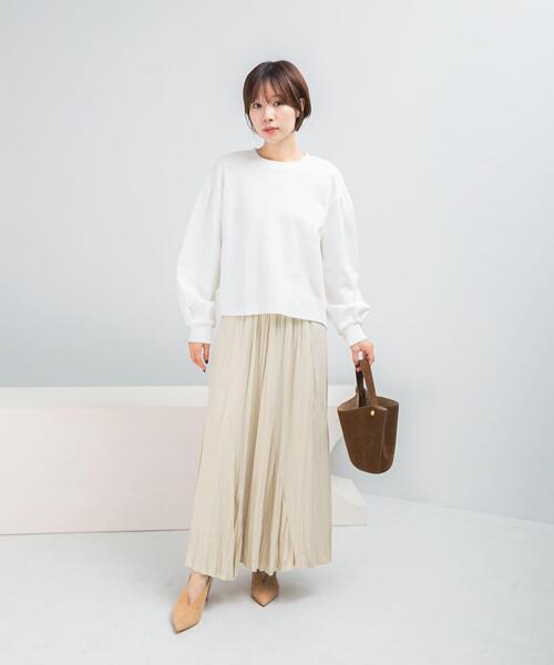 URBAN RESEARCH ROSSO WOMEN（アーバンリサーチ　ロッソ）の「タックスリーブジャガードスウェット（スウェット・レディース・ブラック/ホワイト・FREE）」の4枚目の写真