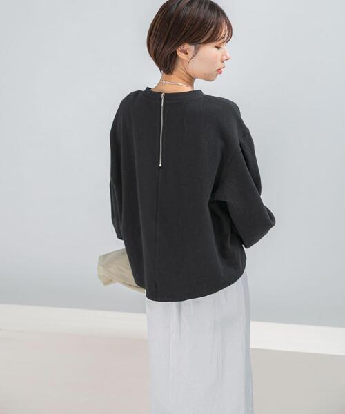 URBAN RESEARCH ROSSO WOMEN（アーバンリサーチ　ロッソ）の「タックスリーブジャガードスウェット（スウェット・レディース・ブラック/ホワイト・FREE）」の9枚目の写真