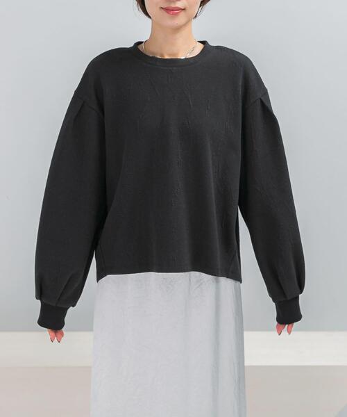 URBAN RESEARCH ROSSO WOMEN（アーバンリサーチ　ロッソ）の「タックスリーブジャガードスウェット（スウェット・レディース・ブラック/ホワイト・FREE）」の10枚目の写真