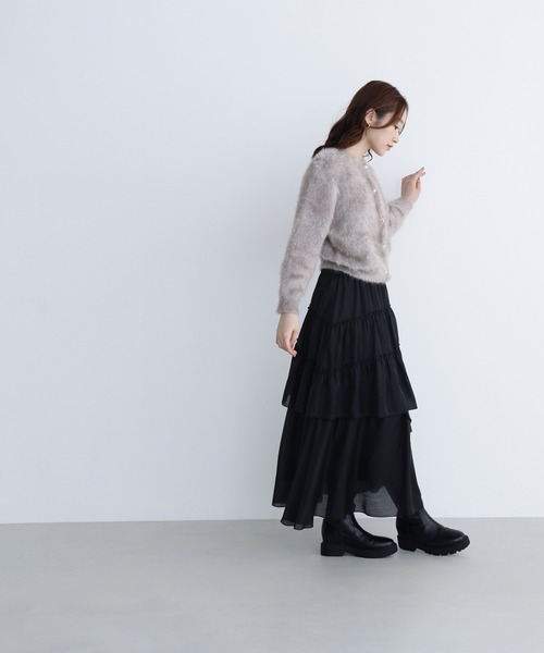 NATURAL BEAUTY BASIC(ナチュラルビューティーベーシック)の「◇【白宮みずほさんコラボカラー:ピンク】デザインボタンラメシャギーカーディガン(カーディガン/ボレロ・レディース・ライトグリーン/オフホワイト/グレイッシュベージュ/ピンク・FREE)」の18枚目の写真