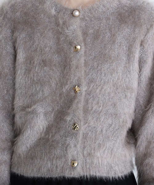 ◇【白宮みずほさんコラボカラー：ピンク】デザインボタンラメシャギー