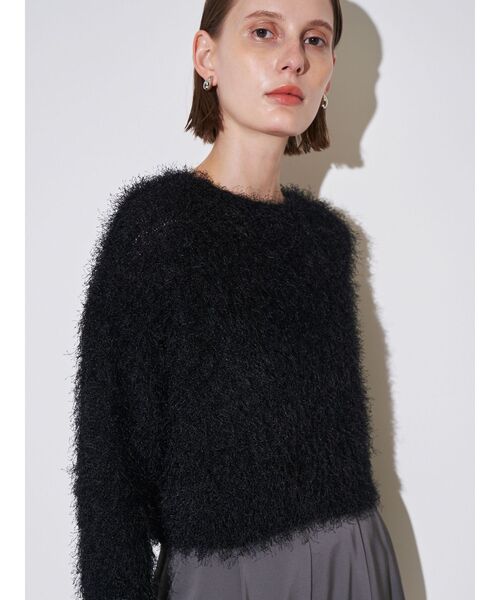 ELENDEEK（エレンディーク）の「シャギーヤーンニット（ニット/セーター・レディース・ブラック/アイボリー/ブルー/グレー・FREE）」の3枚目の写真