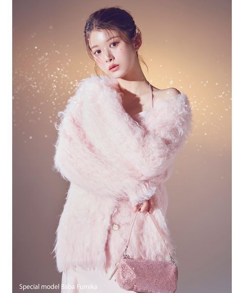 SNIDEL（スナイデル）の「シャギーカーディガン（カーディガン/ボレロ・レディース・アイボリー/ライトピンク/ネイビー・F）」の3枚目の写真