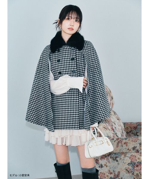 ファー付き3wayケープコート（その他アウター）｜LILY BROWN（リリー