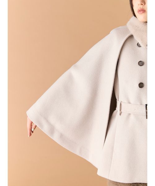 ファー付き3wayケープコート（その他アウター）｜LILY BROWN（リリー