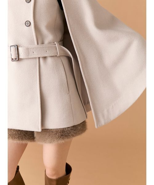 LILY BROWN（リリーブラウン）の「ファー付き3wayケープコート（その他アウター・レディース・ネイビー/チェック/アイボリー・F）」の11枚目の写真