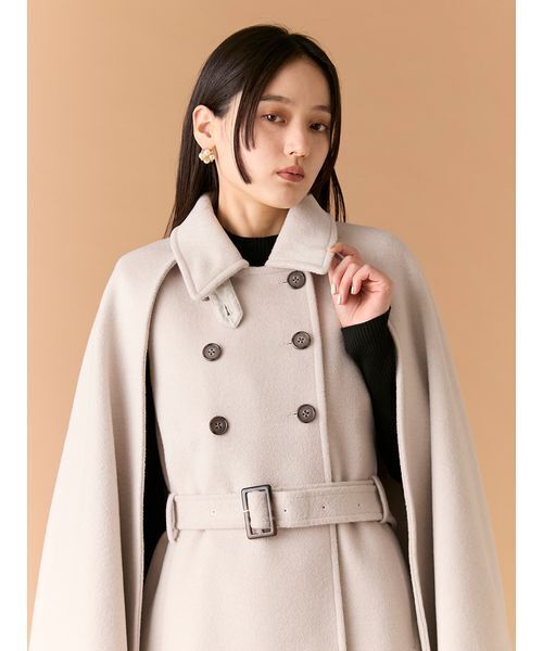 LILY BROWN（リリーブラウン）の「ファー付き3wayケープコート（その他アウター・レディース・ネイビー/チェック/アイボリー・F）」の15枚目の写真