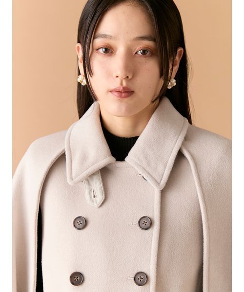 LILY BROWN（リリーブラウン）の「ファー付き3wayケープコート（その他アウター・レディース・ネイビー/チェック/アイボリー・F）」の16枚目の写真