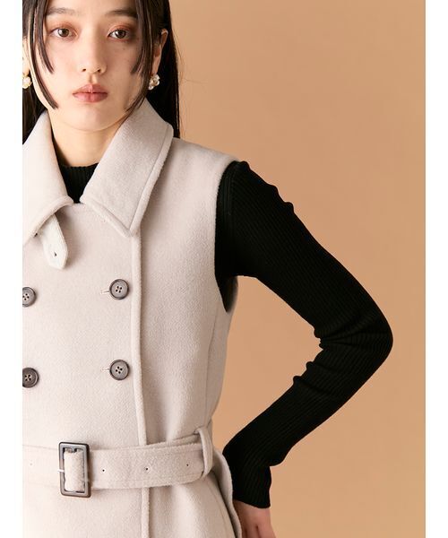 LILY BROWN（リリーブラウン）の「ファー付き3wayケープコート（その他アウター・レディース・ネイビー/チェック/アイボリー・F）」の19枚目の写真