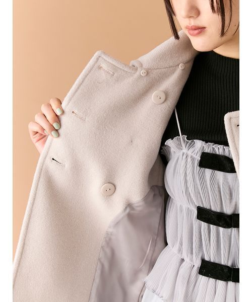 LILY BROWN（リリーブラウン）の「ファー付き3wayケープコート（その他アウター・レディース・ネイビー/チェック/アイボリー・F）」の21枚目の写真