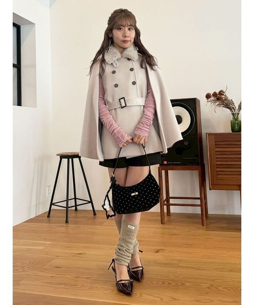 ファー付き3wayケープコート（その他アウター）｜LILY BROWN（リリー