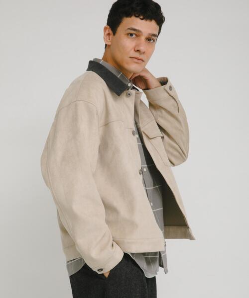 襟切替スウェードタッチシャツジャケット（ブルゾン）｜URBAN RESEARCH