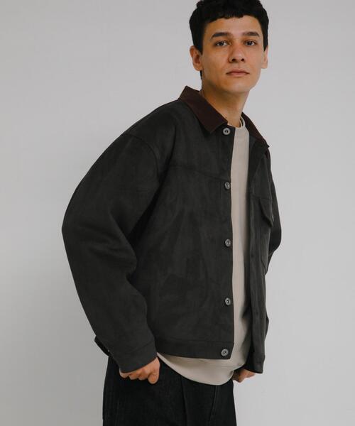 襟切替スウェードタッチシャツジャケット（ブルゾン）｜URBAN RESEARCH