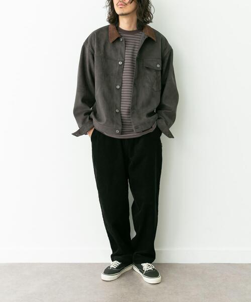 セール】襟切替スウェードタッチシャツジャケット（ブルゾン）｜URBAN