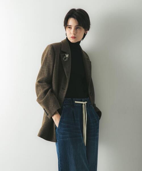 URBAN RESEARCH（アーバンリサーチ）の「『UR TECH』ハイネックリブニット（ニット/セーター・レディース・ブラック/ホワイト系その他/ブラウン系その他/オフホワイト・FREE）」の21枚目の写真