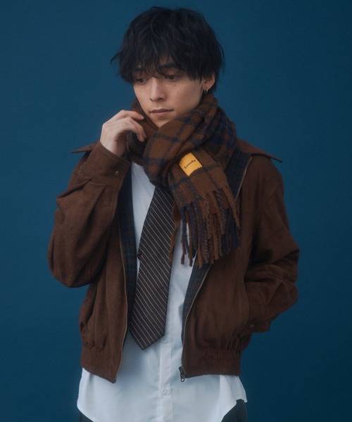 Checkered Scarf - チェックスカーフマフラー -(マフラー)|Zooodle Checkered Scarf - チェックスカーフマフラー -(マフラー)|Zooodle