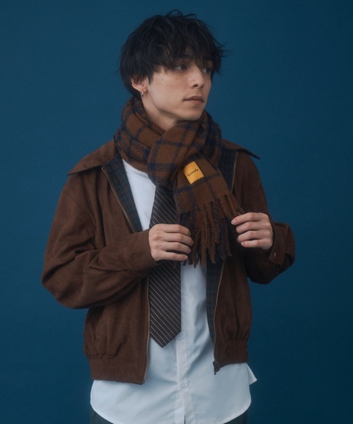 Checkered Scarf - チェックスカーフマフラー -（マフラー）｜Zooodle