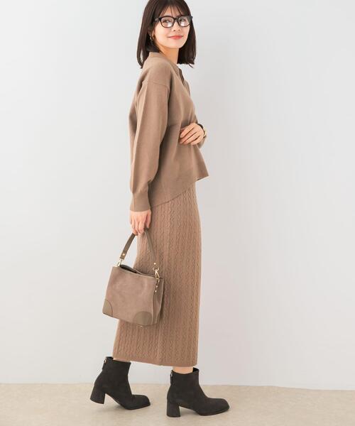 F by ROSSO(エフバイロッソ)の「F by ROSSO ウォッシャブル抗ピルニット+スカート(ニット/セーター・レディース・チャコールグレー/モカ・FREE)」の7枚目の写真