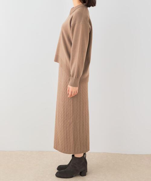 F by ROSSO(エフバイロッソ)の「F by ROSSO ウォッシャブル抗ピルニット+スカート(ニット/セーター・レディース・チャコールグレー/モカ・FREE)」の9枚目の写真