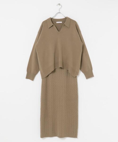 F by ROSSO(エフバイロッソ)の「F by ROSSO ウォッシャブル抗ピルニット+スカート(ニット/セーター・レディース・チャコールグレー/モカ・FREE)」の12枚目の写真