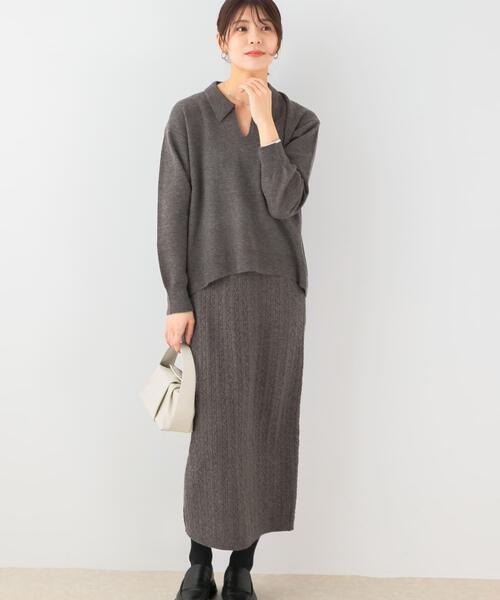 F by ROSSO(エフバイロッソ)の「F by ROSSO ウォッシャブル抗ピルニット+スカート(ニット/セーター・レディース・チャコールグレー/モカ・FREE)」の19枚目の写真