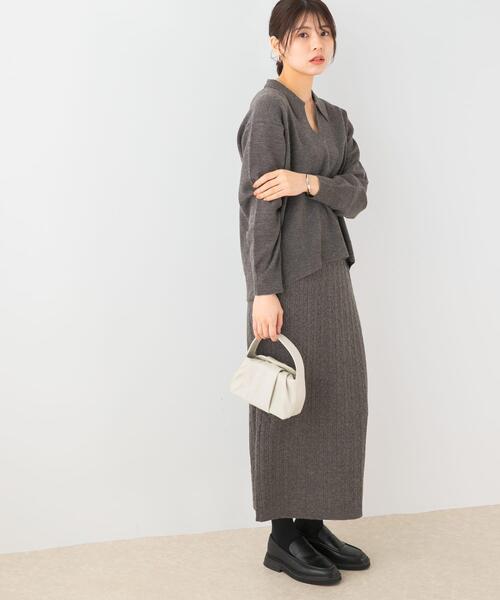 F by ROSSO(エフバイロッソ)の「F by ROSSO ウォッシャブル抗ピルニット+スカート(ニット/セーター・レディース・チャコールグレー/モカ・FREE)」の21枚目の写真