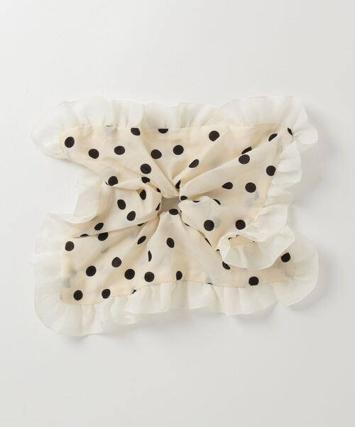 Libra Cue（リブラ キュー）の「ドットスクエアシュシュ（シュシュ・レディース・アイボリー/ブラック・FREE）」の11枚目の写真