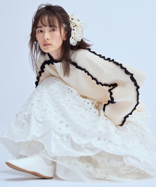 Libra Cue（リブラ キュー）の「ドットスクエアシュシュ（シュシュ・レディース・アイボリー/ブラック・FREE）」の10枚目の写真