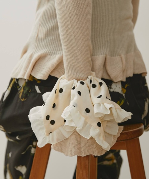 Libra Cue（リブラ キュー）の「ドットスクエアシュシュ（シュシュ・レディース・アイボリー/ブラック・FREE）」の7枚目の写真