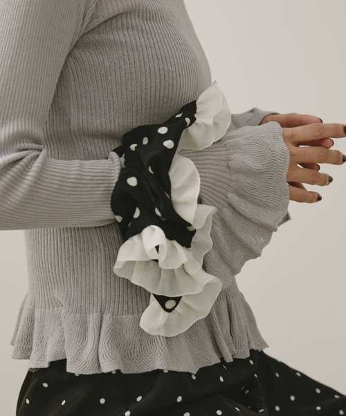 Libra Cue（リブラ キュー）の「ドットスクエアシュシュ（シュシュ・レディース・アイボリー/ブラック・FREE）」の13枚目の写真