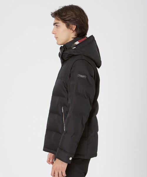 BLACK LABEL CRESTBRIDGE（ブラックレーベル・クレストブリッジ）の「【10th ANNIVERSARY】LIMONTAナイロンシャドーチェックダウン（ブルゾン・メンズ・ブラック・L/M/XL）」の2枚目の写真