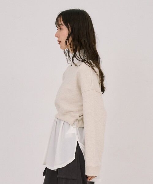 UNITED TOKYO(ユナイテッドトウキョウ)の「レイヤードスウェットプルオーバー(スウェット・レディース・ブラック/アイボリー・FREE)」の6枚目の写真
