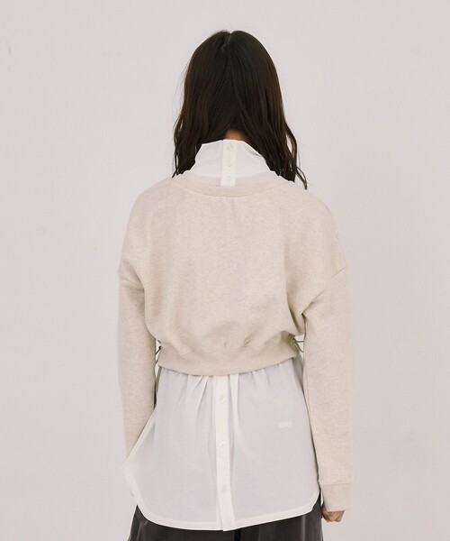 UNITED TOKYO(ユナイテッドトウキョウ)の「レイヤードスウェットプルオーバー(スウェット・レディース・ブラック/アイボリー・FREE)」の7枚目の写真