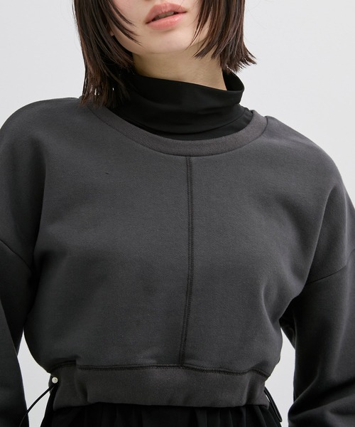 UNITED TOKYO(ユナイテッドトウキョウ)の「レイヤードスウェットプルオーバー|ウォッシャブル/ロンT/春服(スウェット・レディース・ブラック/アイボリー・FREE)」の18枚目の写真