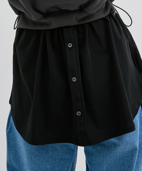 UNITED TOKYO(ユナイテッドトウキョウ)の「レイヤードスウェットプルオーバー|ウォッシャブル/ロンT/春服(スウェット・レディース・ブラック/アイボリー・FREE)」の19枚目の写真