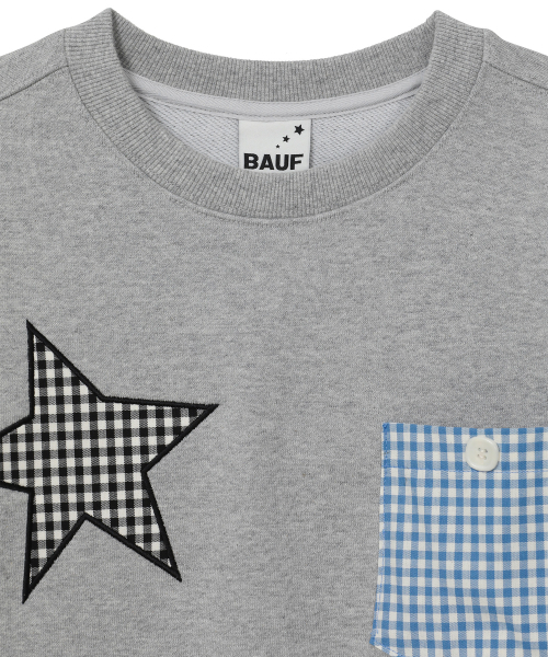 BAUF（バウフ）の「チェックシンボルポケットスウェット [グレー]（スウェット・レディース・その他・MEDIUM/LARGE）」の3枚目の写真