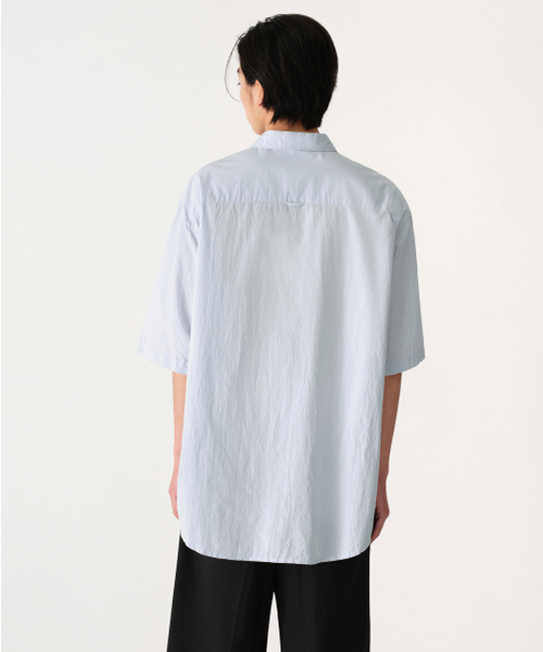 MUSINSA STANDARD（ムシンサスタンダード）の「リラックスドマイクロシアサッカー半袖シャツ[スカイブルー]（シャツ/ブラウス・メンズ・その他・SMALL/MEDIUM/XX-LARGE/LARGE/X-LARGE）」の3枚目の写真