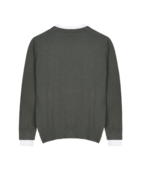 NICK&NICOLE（ニックアンドニコール）の「LAYERED ROUND V NECK KNIT_CHARCOAL（ニット/セーター・レディース・その他・FREE）」の5枚目の写真