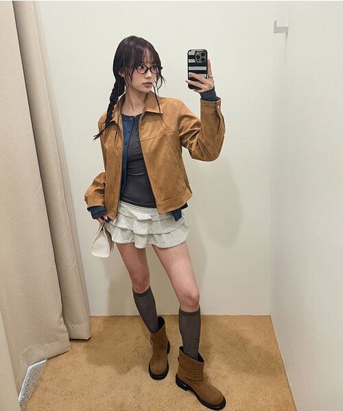 PLACE STUDIO（プレイススタジオ）の「[ロング] リブ ボタンアップ スリムフィット ラウンドネック ニット カーディガン _2COLOR（カーディガン/ボレロ・レディース・レッド/ブラック・FREE）」の11枚目の写真