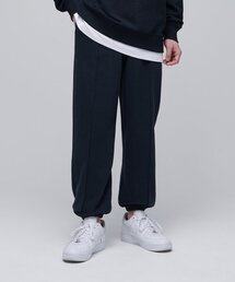 ピンタックワイドスウェットパンツ[ネイビー]