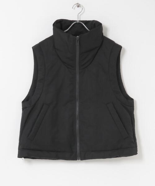 THE GOODLAND MARKET（ザグッドランドマーケット）の「cwtch　HIGHNECK VEST（ダウンベスト・レディース・ブラック/ベージュ・FREE）」の16枚目の写真