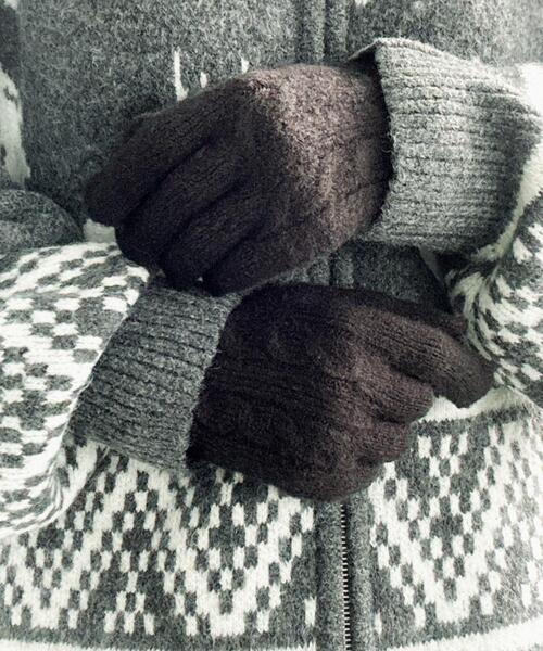 WEGO(ウィゴー)の「WEGO/ケーブル編みニットグローブ(手袋・レディース・サックスブルー/ライトピンク/ブラック/オフホワイト/グレー/レッド・FREE)」の19枚目の写真