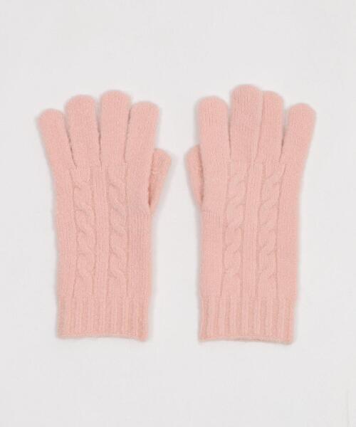 WEGO(ウィゴー)の「WEGO/ケーブル編みニットグローブ(手袋・レディース・サックスブルー/ライトピンク/ブラック/オフホワイト/グレー/レッド・FREE)」の22枚目の写真