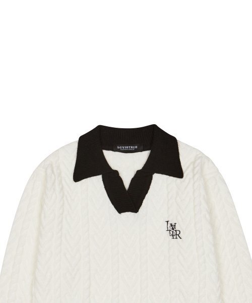 LUVISTRUE(ラヴイズトゥルー)の「CH LOGO COLLAR KNIT(WHITE)(ニット/セーター・レディース・その他・FREE)」の3枚目の写真