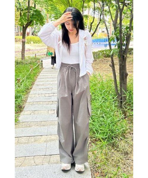 NODU（ノードユー）の「カーゴタックストリングワイドパンツ[チャコール]（その他パンツ・レディース・その他・SMALL/LARGE/MEDIUM）」の19枚目の写真