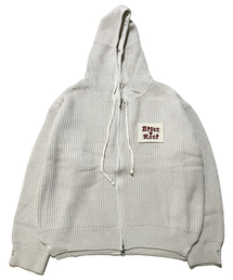 SK8ER ROCK（スケーターロック）の「Patchwork Heavy Knit Hood Zip-Up ((cream))（パーカー）」