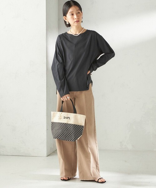 SHIPS（シップス）の「チャーム付き ポケット トート バッグ（トートバッグ・レディース・グレー/ブラック/ダークグレー・ONE SIZE）」の10枚目の写真