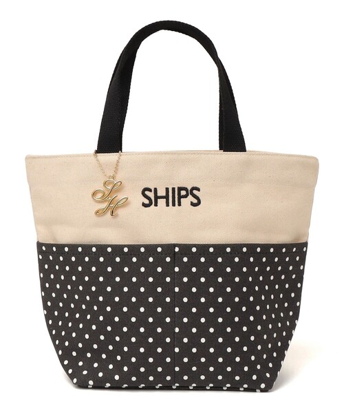 SHIPS（シップス）の「チャーム付き ポケット トート バッグ（トートバッグ・レディース・グレー/ブラック/ダークグレー・ONE SIZE）」の6枚目の写真